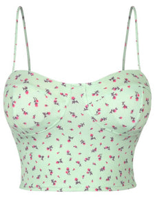 Floral Mint Crop Top