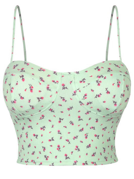 Floral Mint Crop Top