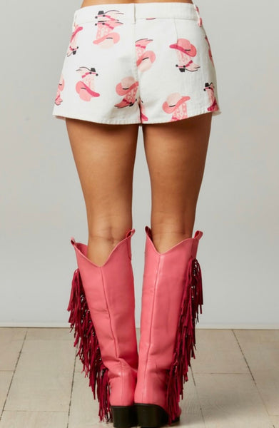 Western Print Shorts