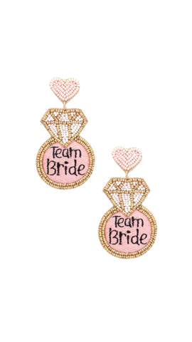 Team Bride Ring Earrings